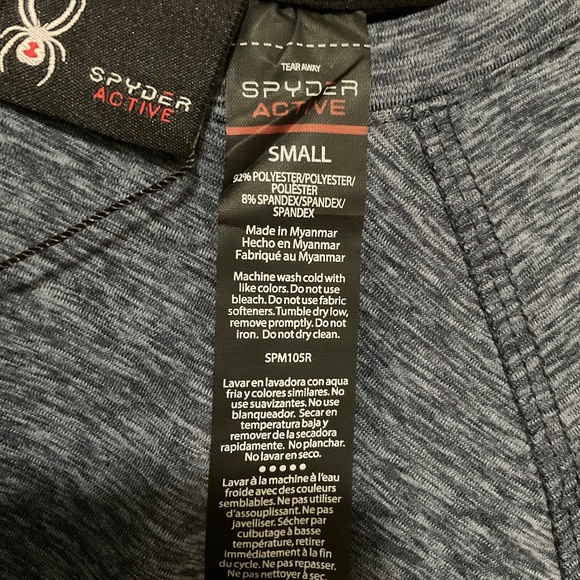 SPYDER Mens Soft Sueded Jersey Active Top Navy and Black Size S - Picture 4 of 5